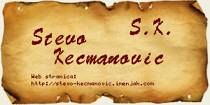 Stevo Kecmanović vizit kartica